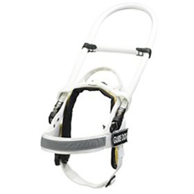 White Nylon Dog Harness with Reflective Tape and Removable Patches
