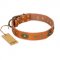 "Dandy Pet" FDT Artisan Handcrafted Tan Leather Swiss Mountain Dog Collar
