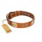 "Perfect Blend" FDT Artisan Tan Leather Swiss Mountain Dog Collar 1 1/2 inch (40 mm) wide