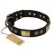 "Ancient Egypt" FDT Artisan Leather Swiss Mountain Dog Collar with Old Bronze Look Decorations