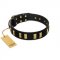 "Glorious Night" FDT Artisan Decorated Black Leather Swiss Mountain Dog Collar
