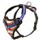 American Flag Painted Leather Swiss Mountain Dog Harness for Agitation Training