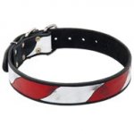 Swiss Mountain Dog Leather Collar With Handcrafted American Flag Painting