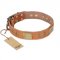 "The Middle Ages" FDT Artisan Handcrafted Tan Leather Swiss Mountain Dog Collar