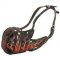 Burning Fire Hand Painted Leather Swiss Mountain Dog Muzzle for Attack Training