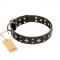 "A La Mode" FDT Artisan Handcrafted Black Leather Swiss Mountain Dog Collar