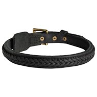 Swiss Mountain Dog Braided Leather Collar 1 Inch