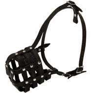 Walking and Training Leather Cage Swiss Mountain Dog Muzzle