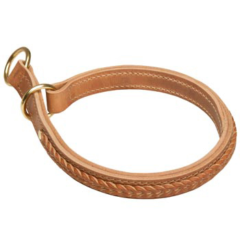 Swiss Mountain Dog Obedience Training Choke Braided  Leather Collar