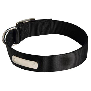 Nylon Swiss Mountain Dog Collar with Identification Tag