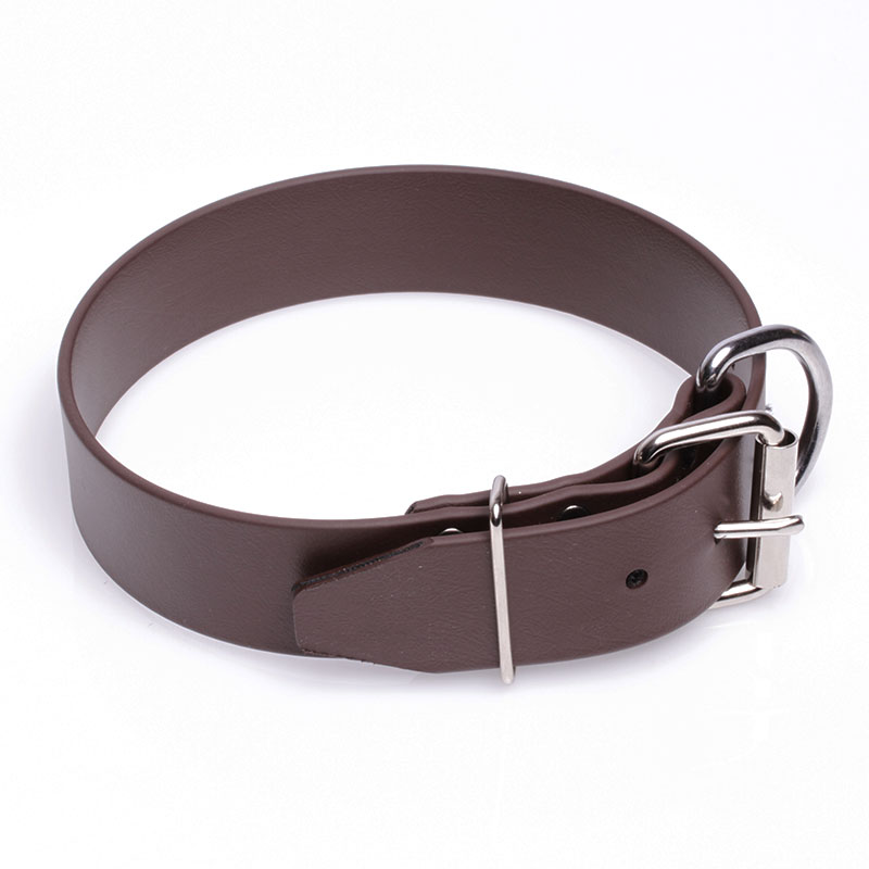 Extra Wide Brown Biothane Swiss Mountain Dog Collar
