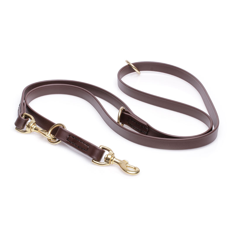 Multipurpose Brown Biothane Swiss Mountain Dog Leash for over 7 Different Activities