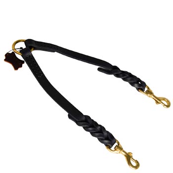 Leather Braided Swiss Mountain Dog Coupler Leash