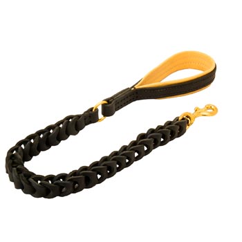 Leather Swiss Mountain Dog Leash with Brass Snap Hook and O-ring