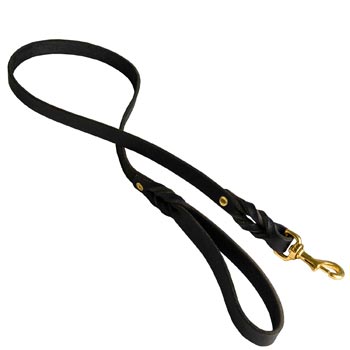 Designer Leather Swiss Mountain Dog Leash Black Super Fashion