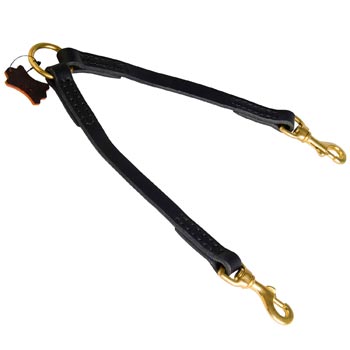 Swiss Mountain Dog Coupler Leather for 2 Dogs Comfy Walking