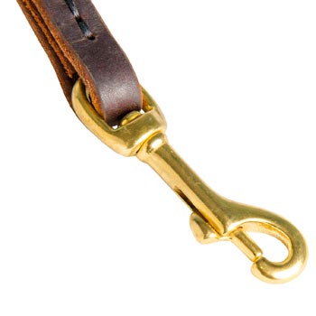 Swiss Mountain Dog Leash Leather with Brass Snap Hook for  Collar Clasping