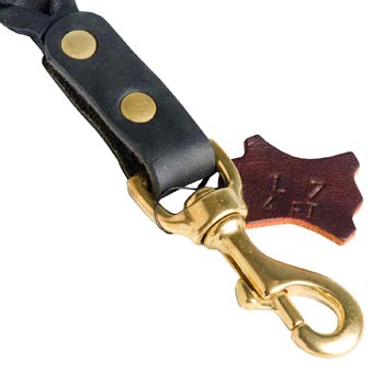 Solid Snap Hook Hand Riveted to the Leather Swiss Mountain Dog Leash
