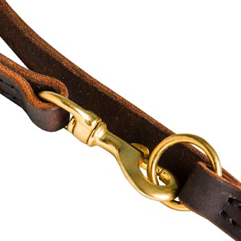 Swiss Mountain Dog Leather Leash with Brass Snap Hook and O-ring