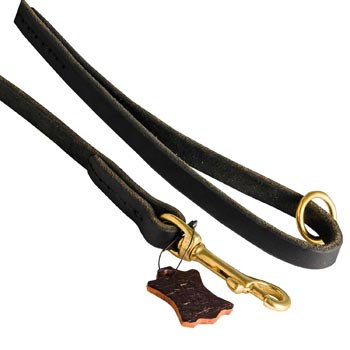 Handmade Leather Dog Leash with Floating O-Ring on The  Handle for Swiss Mountain Dog