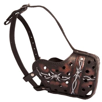 Training Leather Swiss Mountain Dog Muzzle with Perfect Ventilation