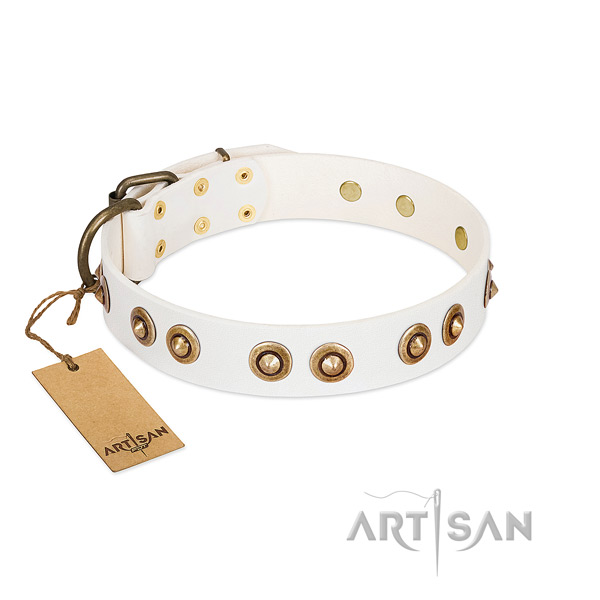 Unique full grain genuine leather collar for your pet