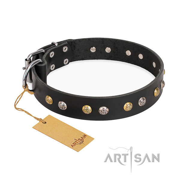 Basic training convenient dog collar with corrosion proof D-ring