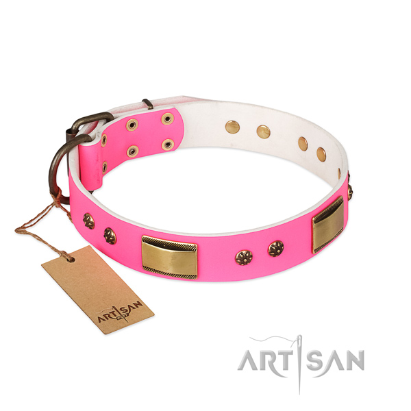 Inimitable genuine leather collar for your canine