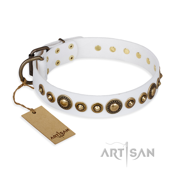 Best quality genuine leather collar made for your canine