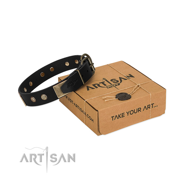 Strong buckle on dog collar for daily use