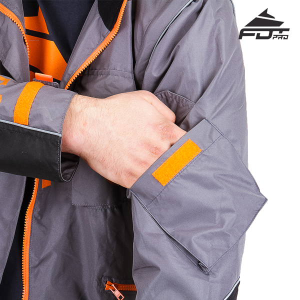 Grey Professional Design Dog Training Jacket with Handy Sleeve Pocket